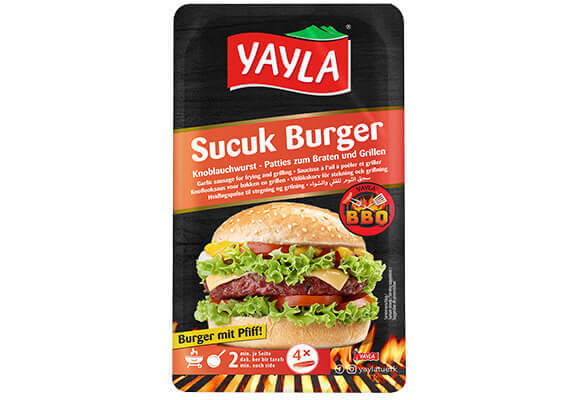 Yayla Sucuk Burger BBQ 4 stk 250g