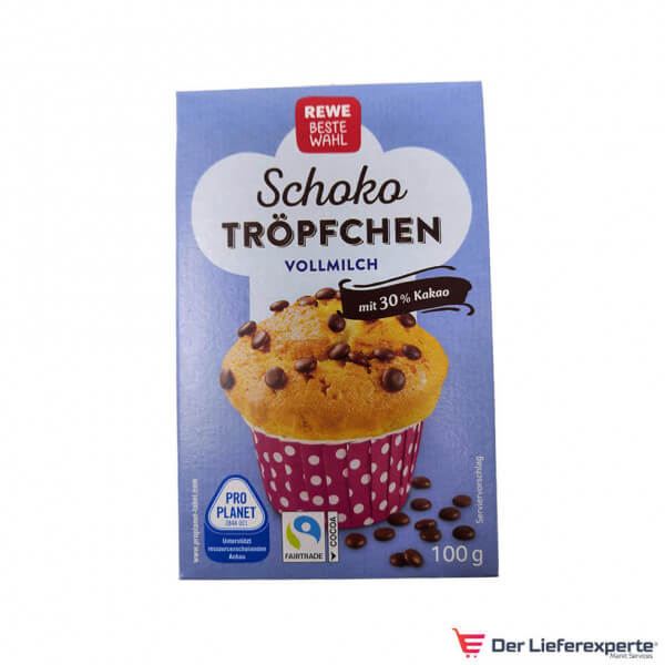 Rewe BW Schoko Tröpfchen Vollmilch mit 30% Kakao 100g
