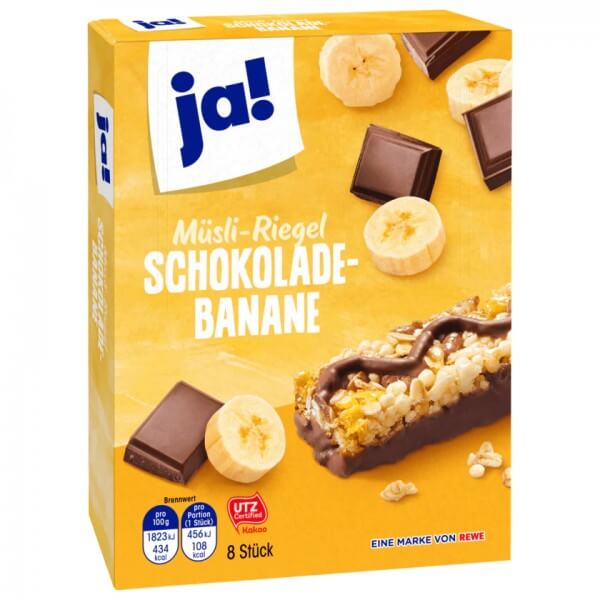 Ja! Müsli-Riegel Schokolade-Banane - 8 Riegel