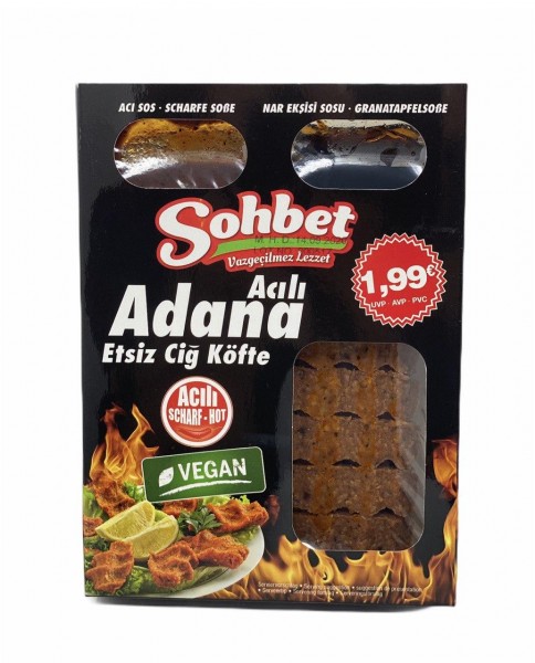 Sohbet Cig Köfte Acili Adana - Vegane scharfe Cig Köfte 340g