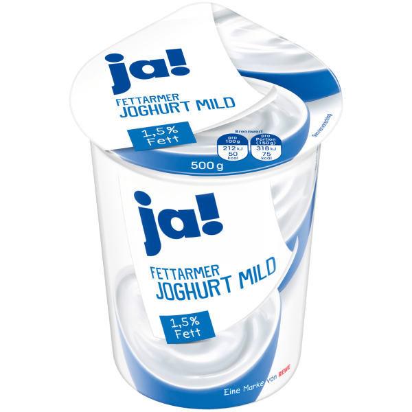 Ja! Fettarmer Joghurt Mild 1,5% Fett 500g