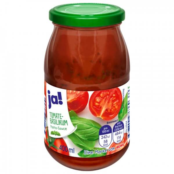 Ja! Tomaten-Basilikum Pasta Sauce 400ml