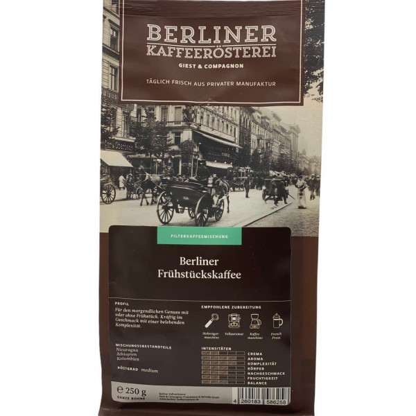 Berliner Kaffeerösterei - Berliner Frühstückskaffe- Ganze Bohne 250g