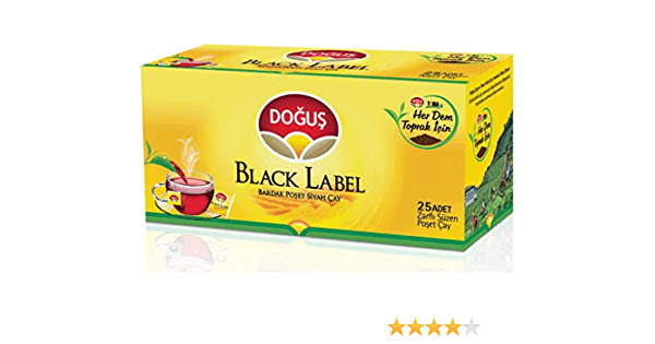 Dogus Black Label Schwarzer Beuteltee - Bardak Poset Siyah Cay 25 Btl