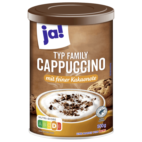 Ja! Typ Family Cappuccino mit feiner Kakaonote 500g