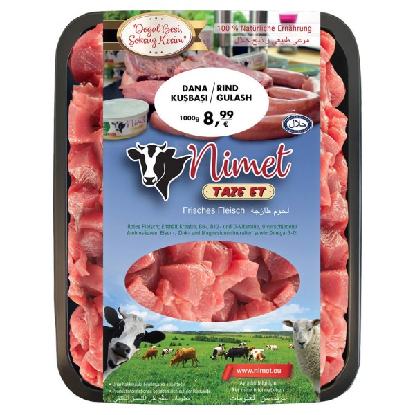 Nimet Rindergulasch | Naturfleisch - Yağlı Natur Et - Kilo