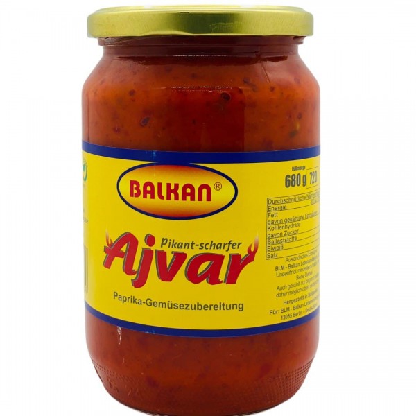 Balkan Ajvar Paprika Pikant-Scharf 680g