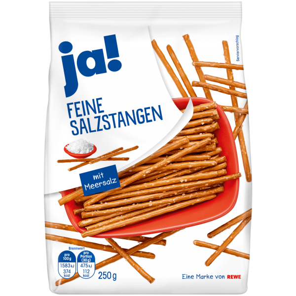 Ja! Salzstangen mit Meersalz 250g