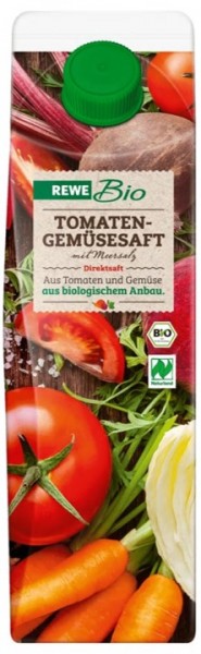 Rewe BIO Tomaten Gemüsesaft mit Meersalz 1L