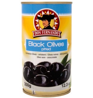 Don Fernando Black Olives - Schwarze Oliven entsteint 350g