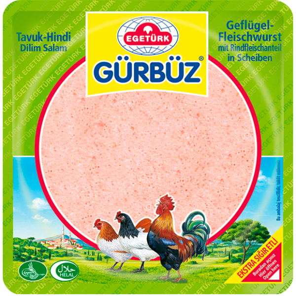 Egetürk Gürbüz Geflügelfleischwurst Tavuk hindi salam 200g