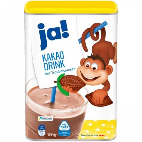 Ja! Kakao Drink mit Traubenzucker 800 g