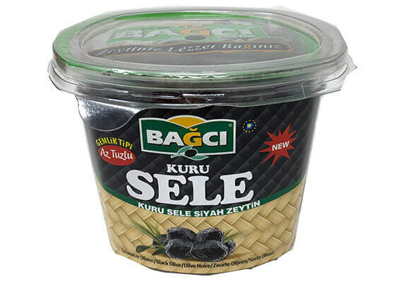 Bagci Kuru Sele Schwarze Oliven - Gemlik Tipi az Tuzlu 400g