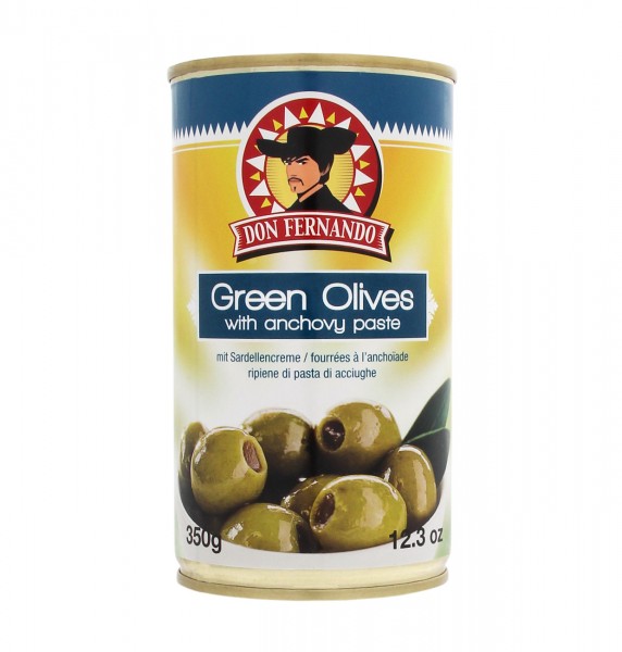 Don Fernando Green Olives Anchovy - Grüne Oliven mit Sardellen 350g