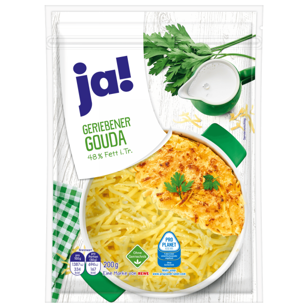 Ja! Gouda Gerieben 200g