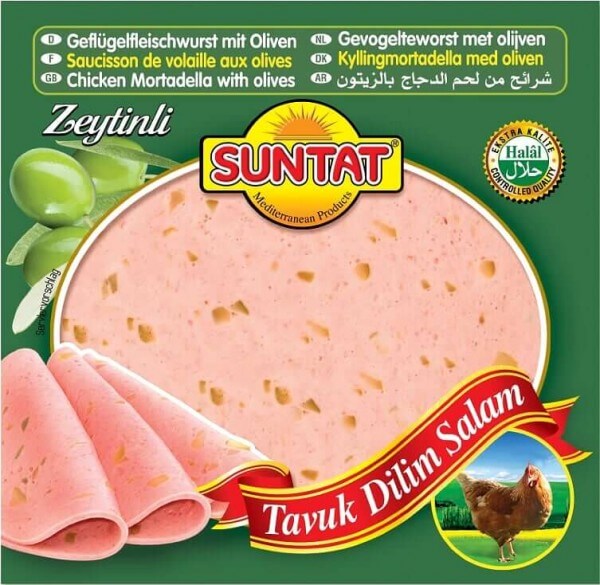 Suntat Geflügelfleischwurst mit Oliven- Tavuk Etli Zeytinli Tavuk Salam 200g