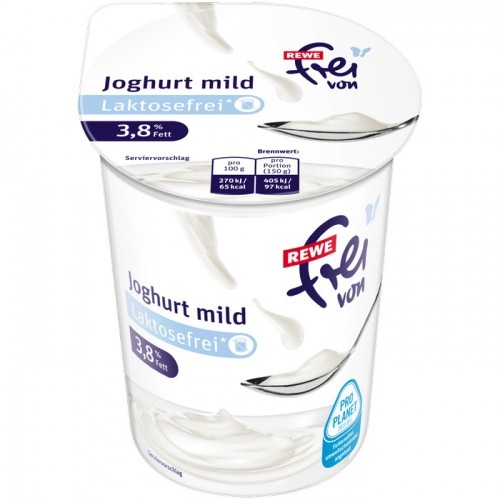 Rewe frei von Joghurt mild 3,8% Fett La