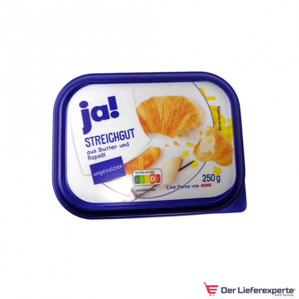 Ja! Streichgut aus Butter und Rapsöl (ungesalzen) 250g