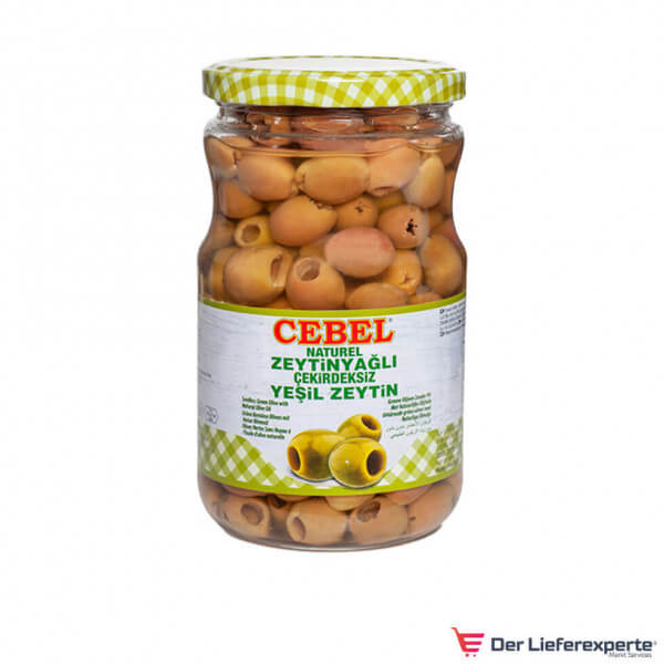 Cebel Grüne Kernlose mit Olivenöl - Cekirdeksiz Zeytin Zeytin Yagli 325g