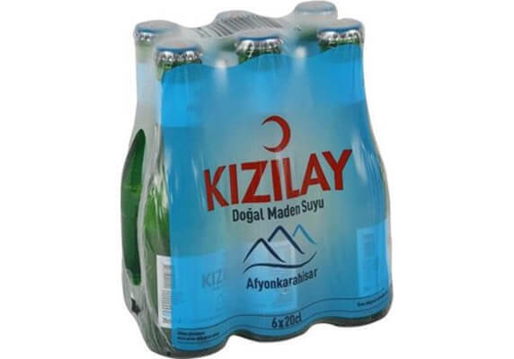 Kizilay Mineralwasser mit Kohlensäure Maden Suyu 6 x 200ml