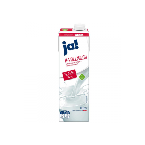 Ja! H-Vollmilch 3,5% Fett 1L