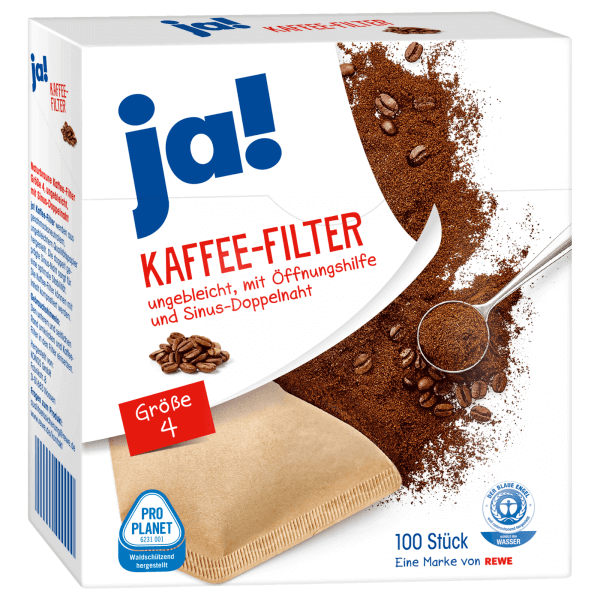 Ja! Kaffe - Filter Größe 4 - 100 Stück