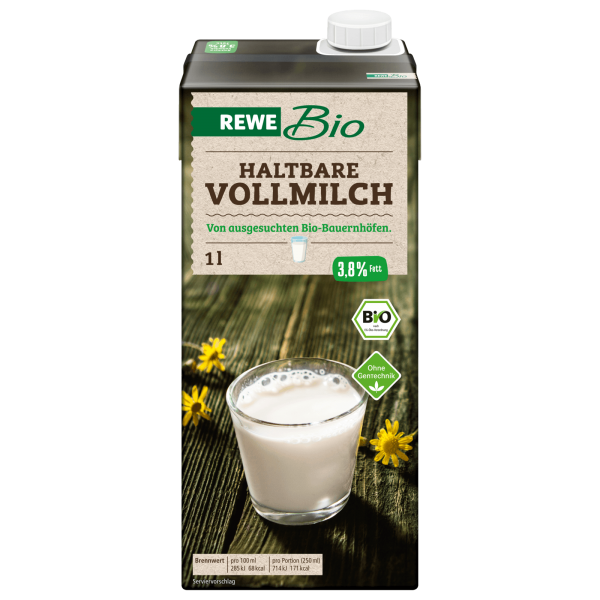 Rewe Bio H-Vollmilch 3,8% Fett - 1L