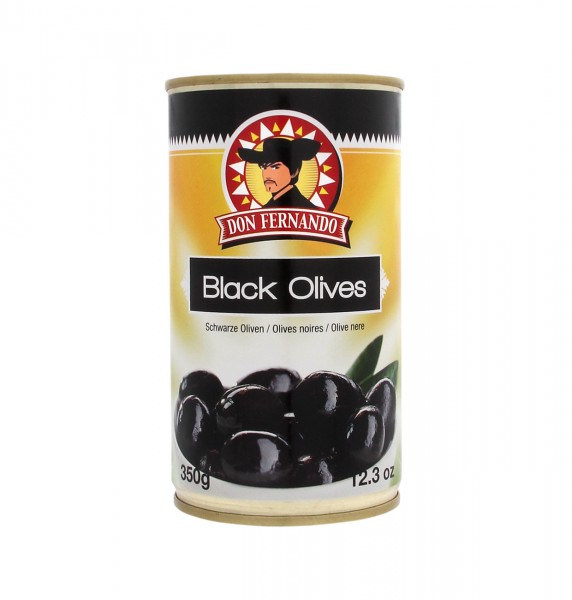 Don Fernando Black Olives - Schwarze Oliven mit Stein 350g