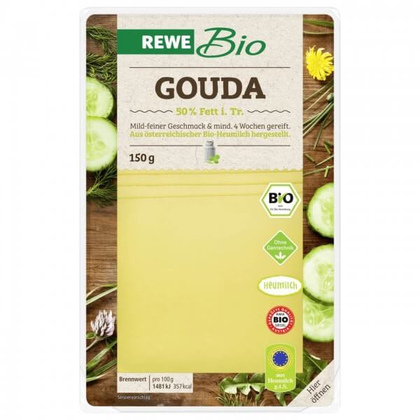Rewe Bio Gouda 50% Fett i.Tr. 150g
