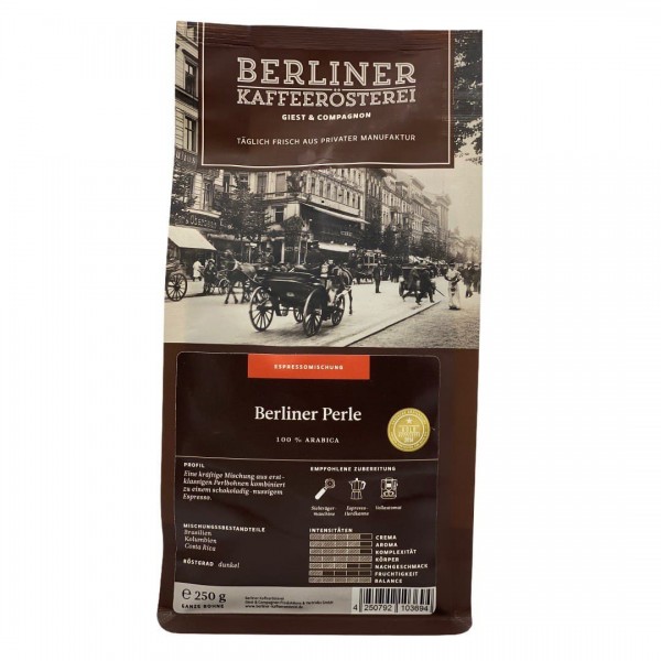 Berliner Kaffeerösterei - Berliner Perle- Ganze Bohne 250g